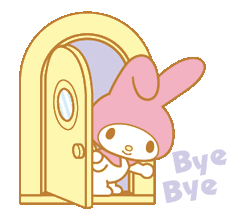 a gif of my melody going inside a door, closing it, saying “bye-bye!”